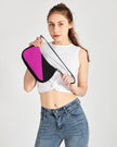 Magenta and Black Petite Canvas Purse, with 2 options for Straps