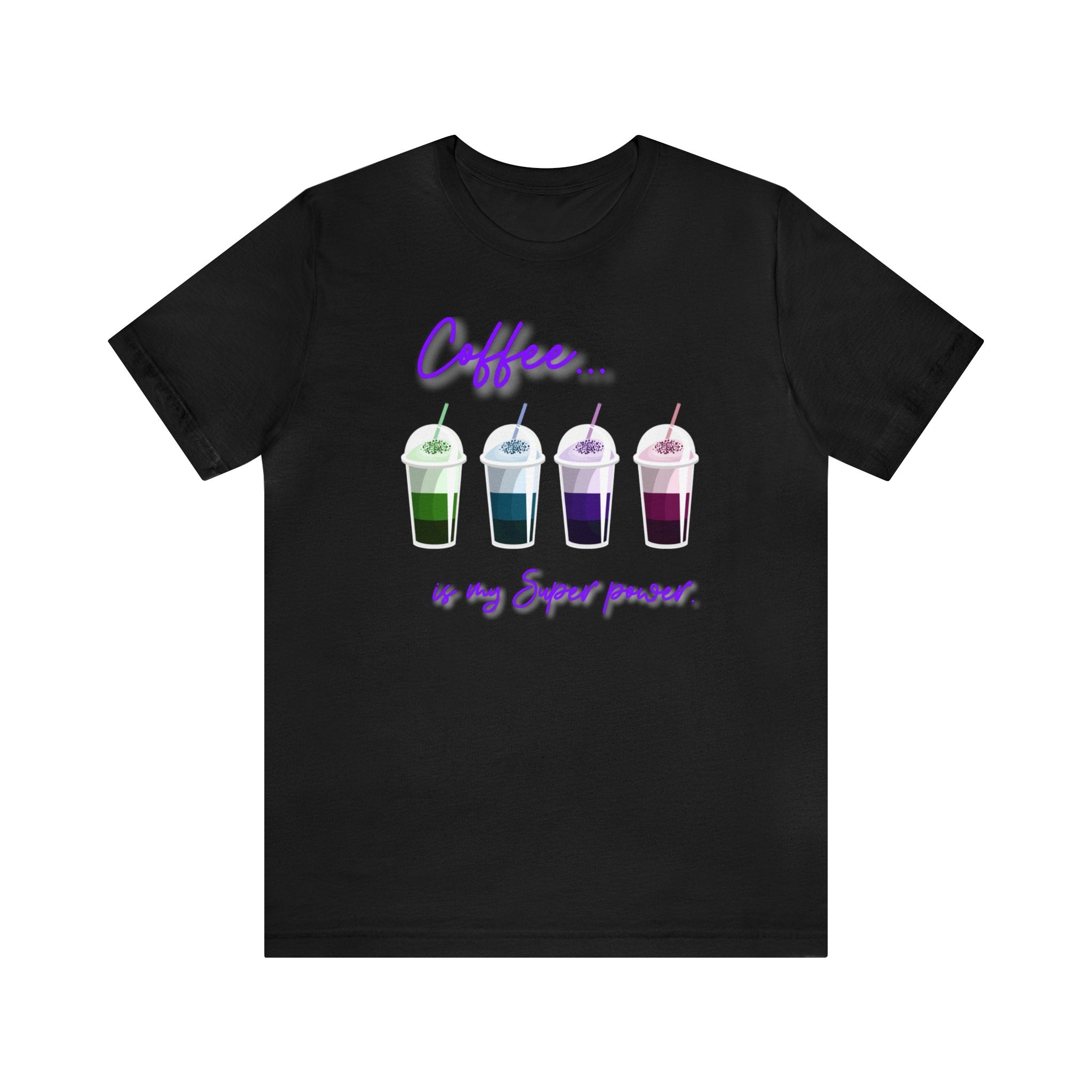 Coffee frapp rainbow black Unisex Jersey Short Sleeve Tee
