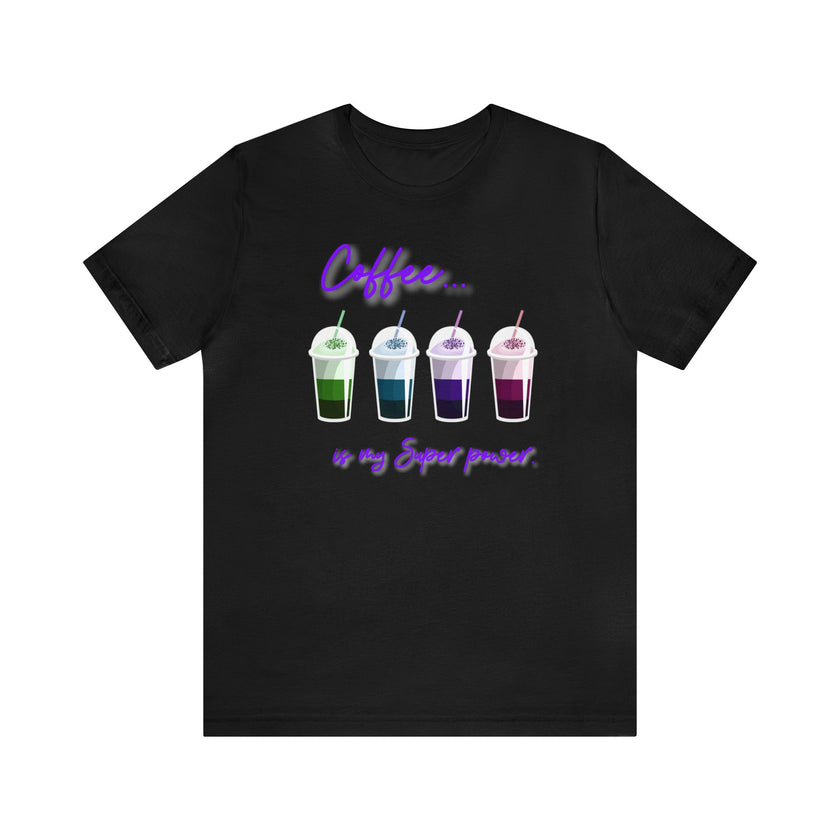 Coffee frapp rainbow black Unisex Jersey Short Sleeve Tee