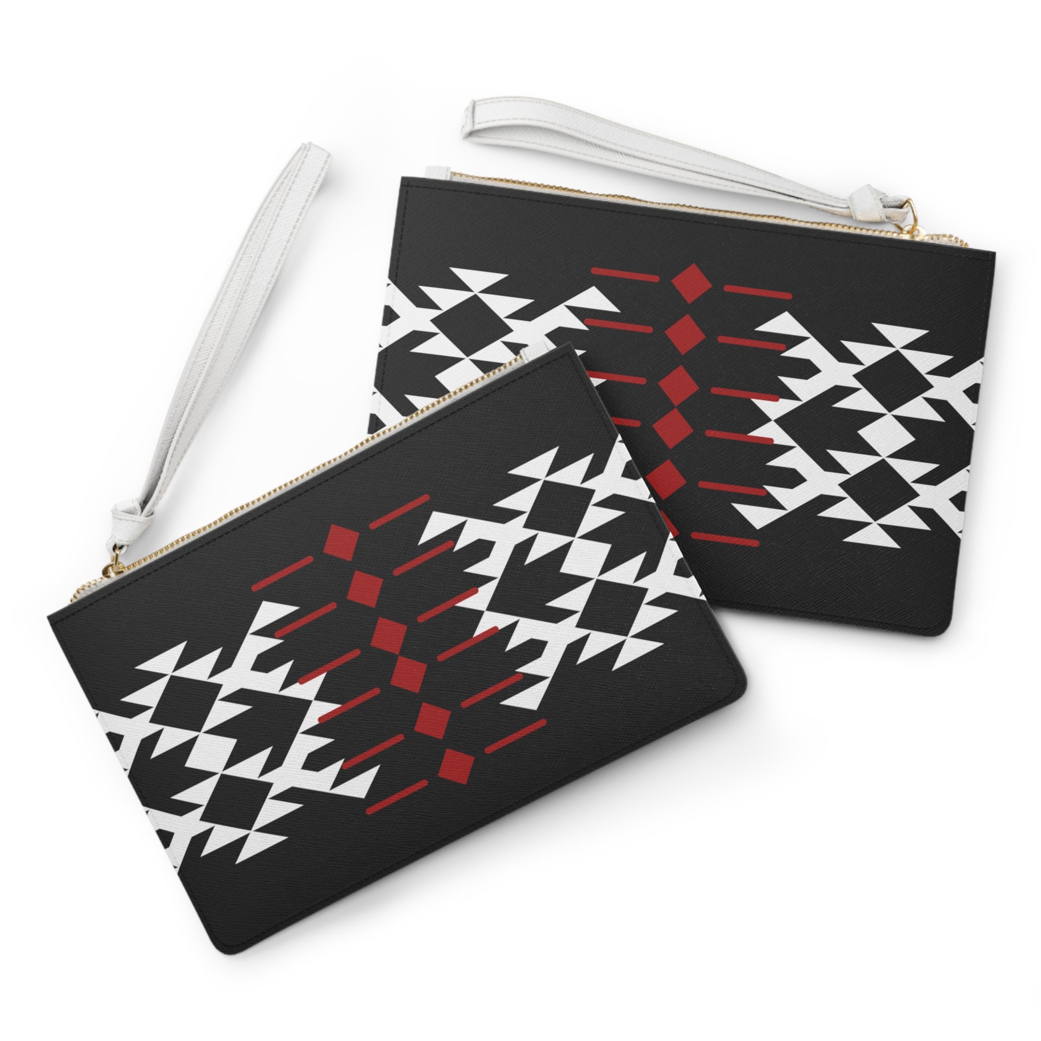 Black, Red, and White Warrior Clutch
