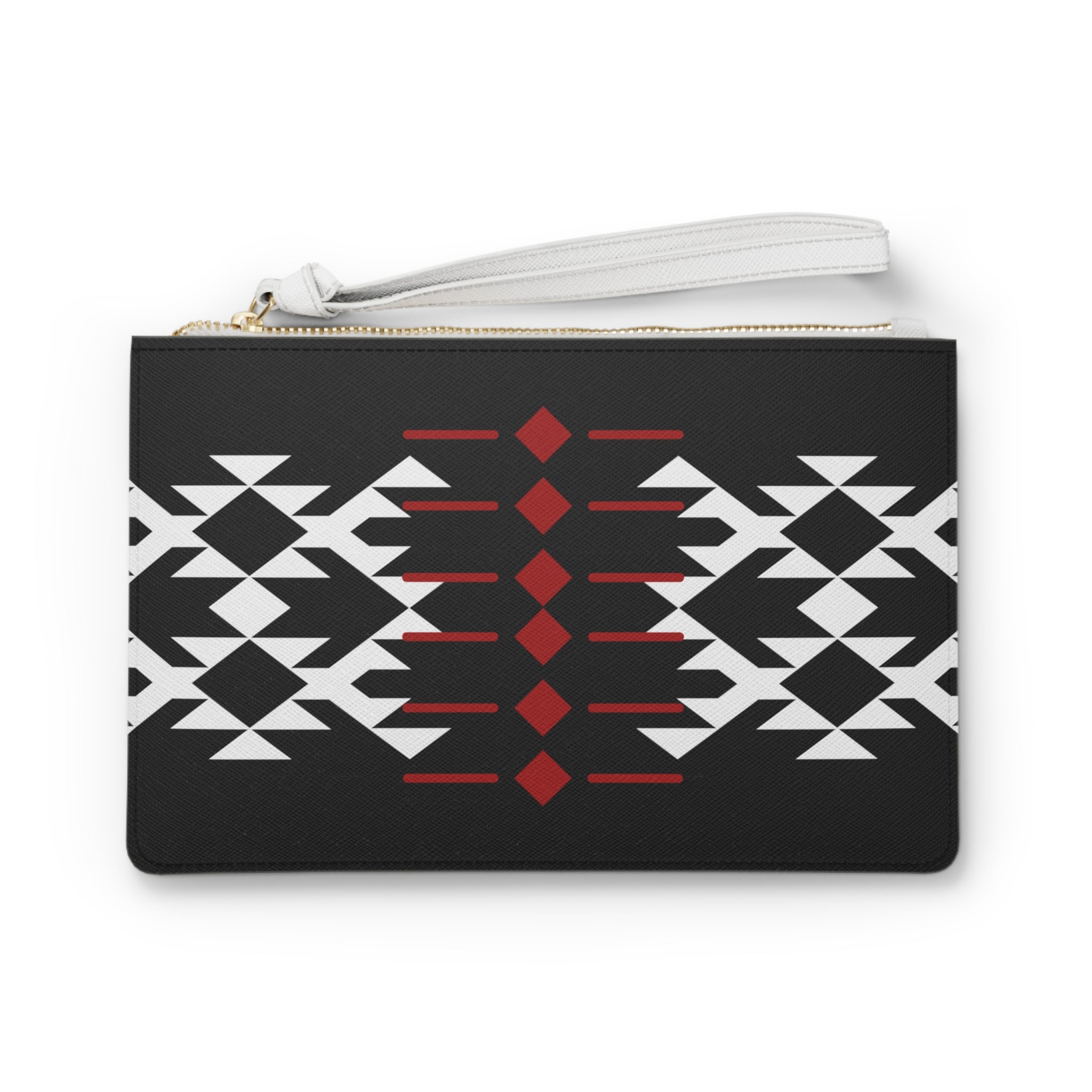 Black, Red, and White Warrior Clutch
