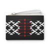 Black, Red, and White Warrior Clutch