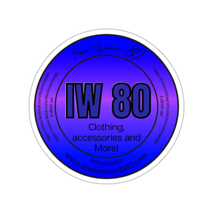 Iron Woman 80 Logo Blue Kiss-Cut Stickers