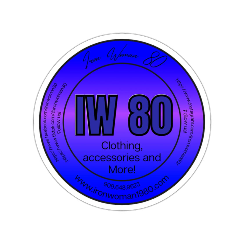 Iron Woman 80 Logo Blue Kiss-Cut Stickers
