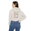 Yoga, Gratitude, Good Food and Good Vibes Cropped Women's Cinched Bottom Hoodie, Green, Gray, Black, Tan