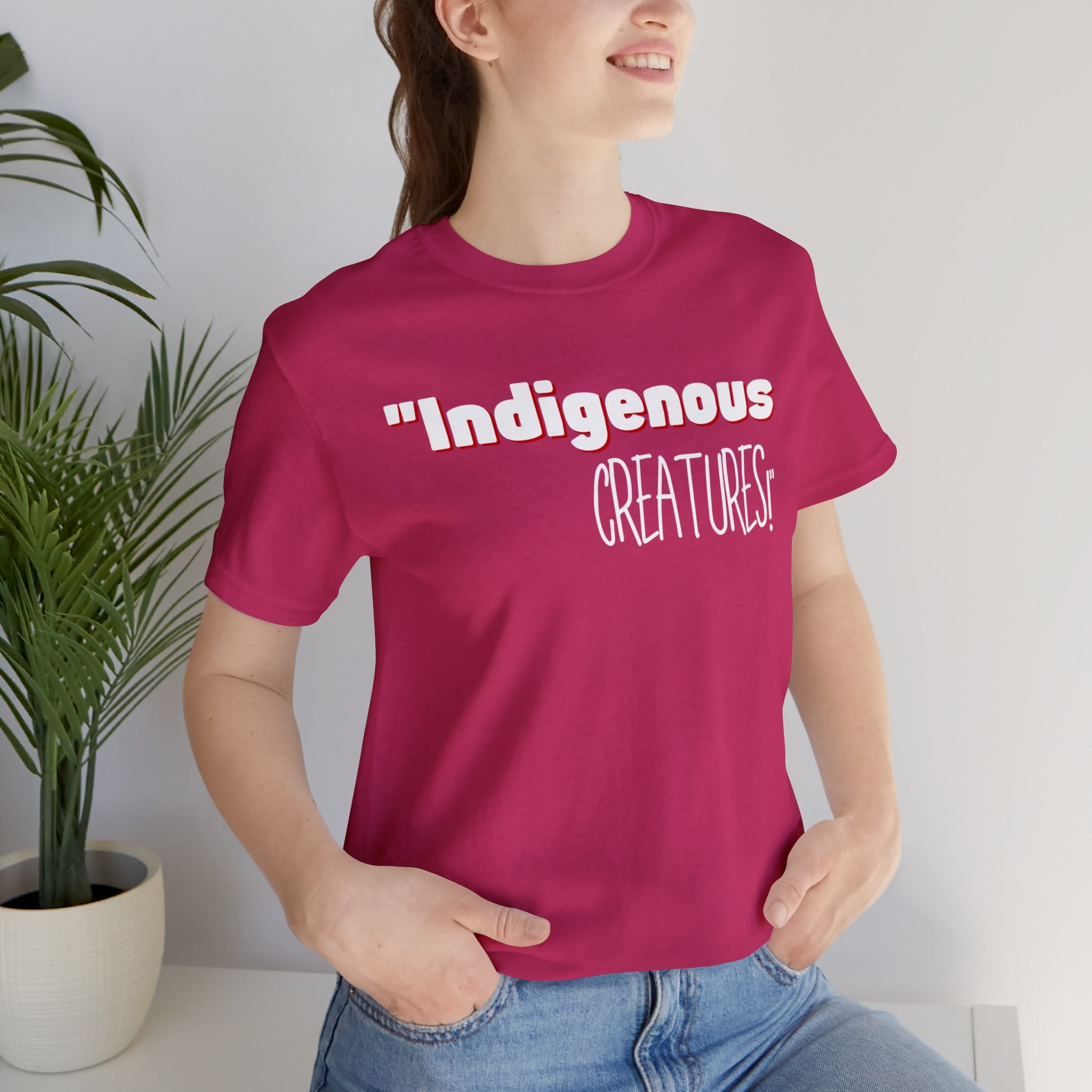 Indigenous...... status? Creatures Black Unisex Jersey Short Sleeve Tee