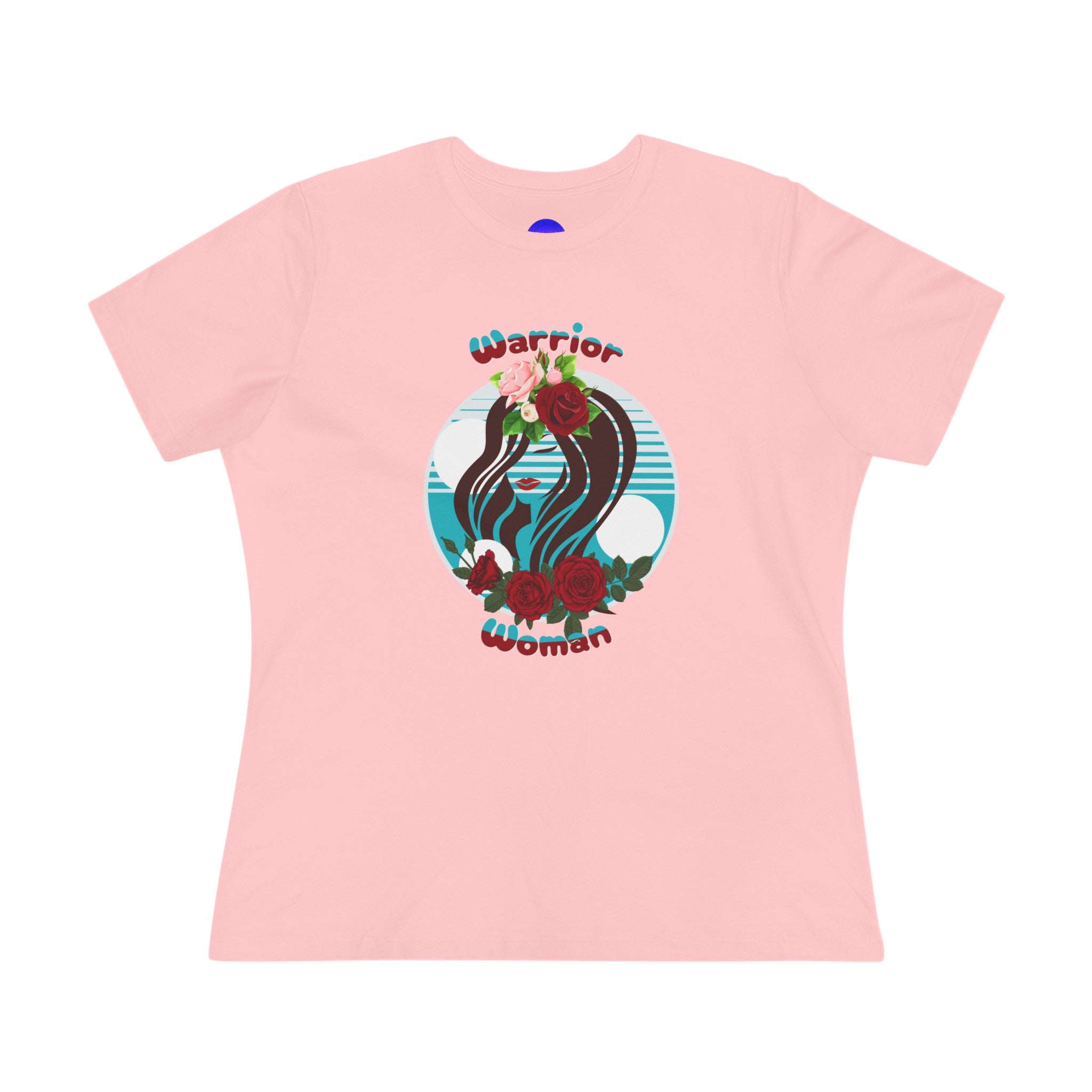 Warrior Woman, Graphic, Black, White or Pink, Women's Cotton Tee