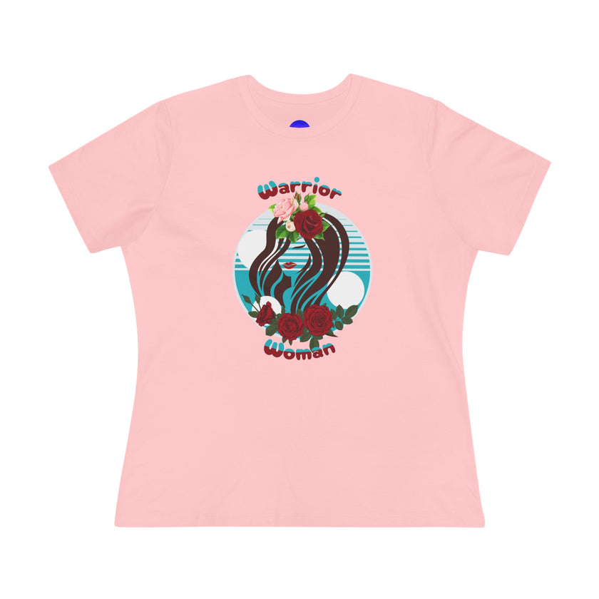 Warrior Woman, Graphic, Black, White or Pink, Women's Cotton Tee
