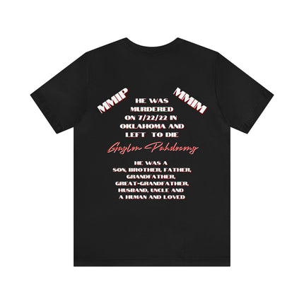 Gaylon Pahdocony, Black, Justice Shirt, MMIP, MMIM Unisex Jersey Short Sleeve Tee