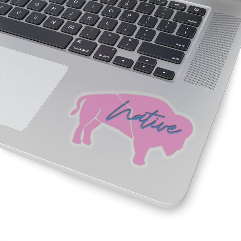 Pink Native Bison Kiss-Cut Stickers