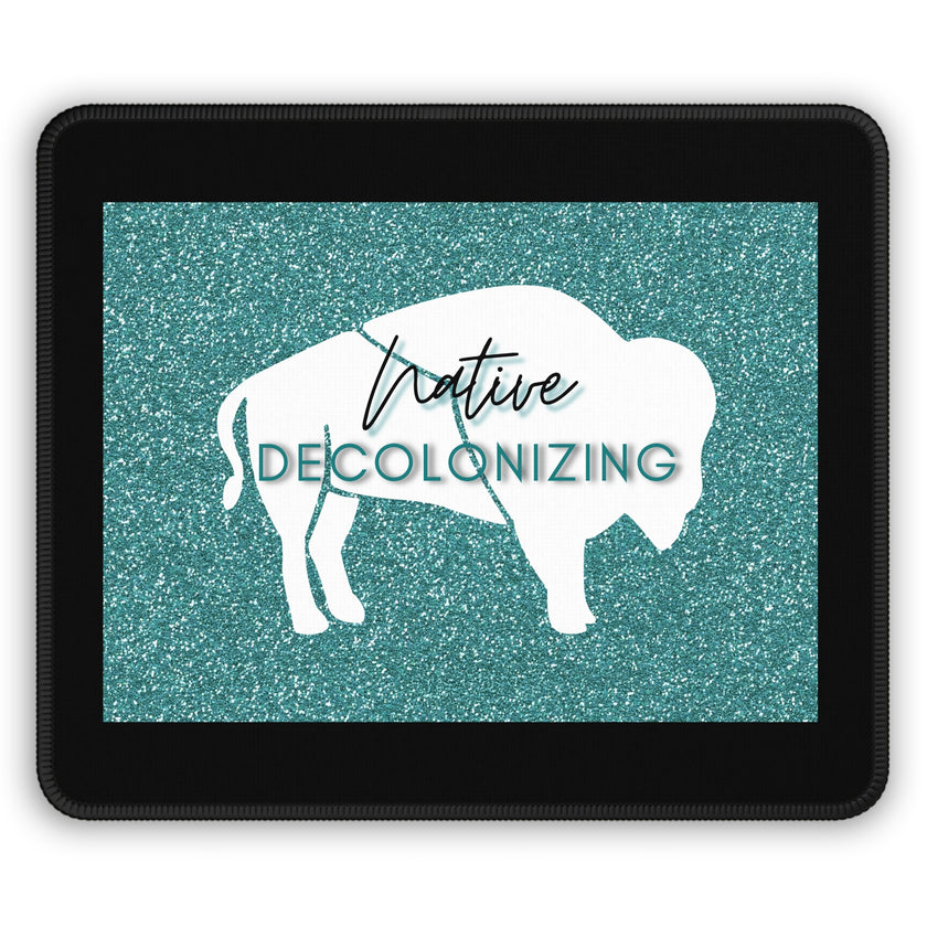 Native Decolonizing White Bison Gaming Mouse Pad
