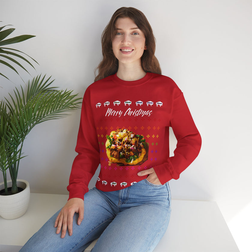 Ugly Christmas Indian Taco Unisex Heavy Blend™ Crewneck Sweater