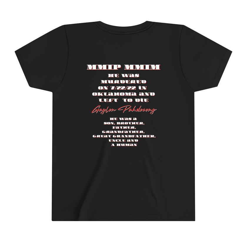Justice for Gaylon Pahdocony MMIP Youth Short Sleeve Tee