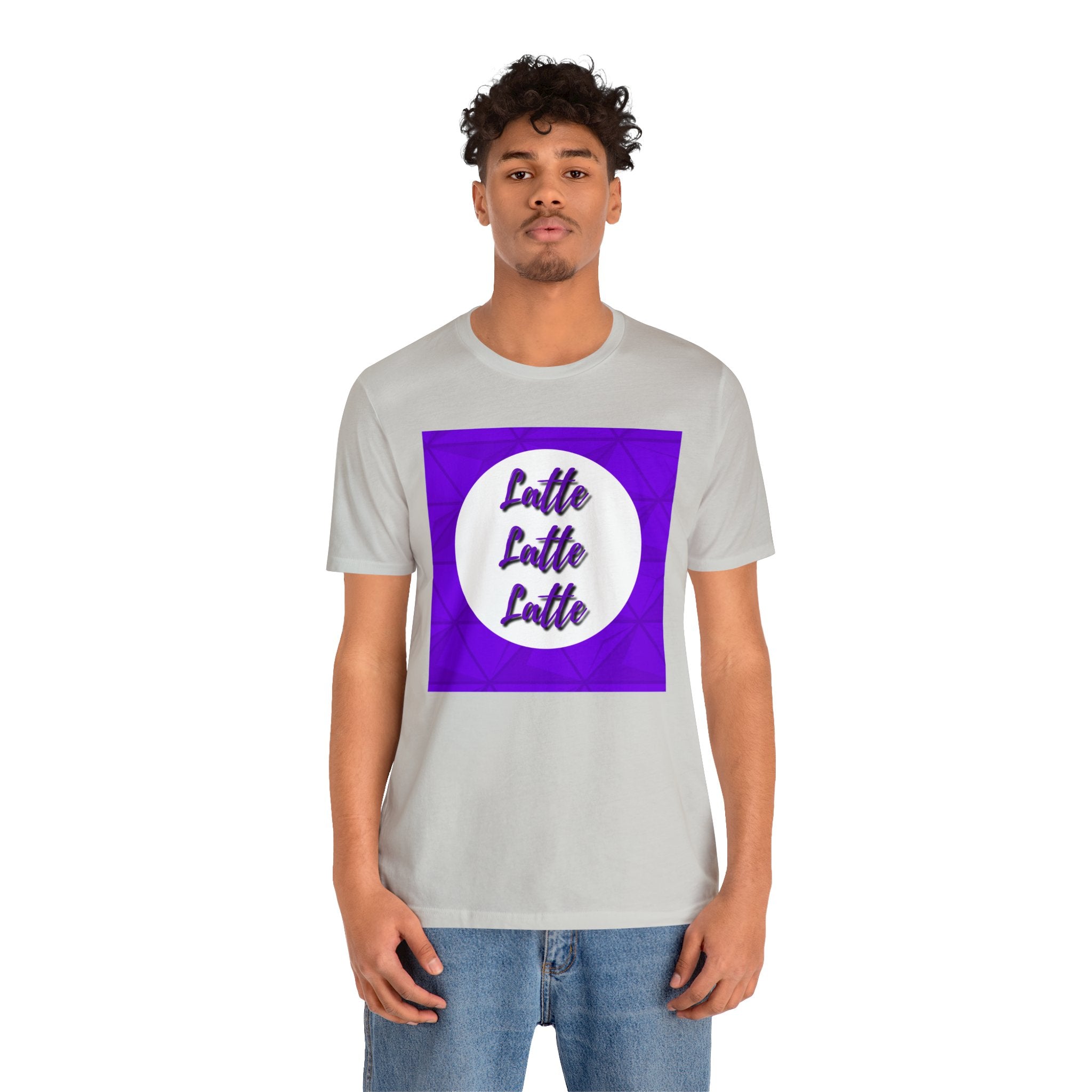 Latte Latte Latte purple graphic Unisex Jersey Short Sleeve Tee
