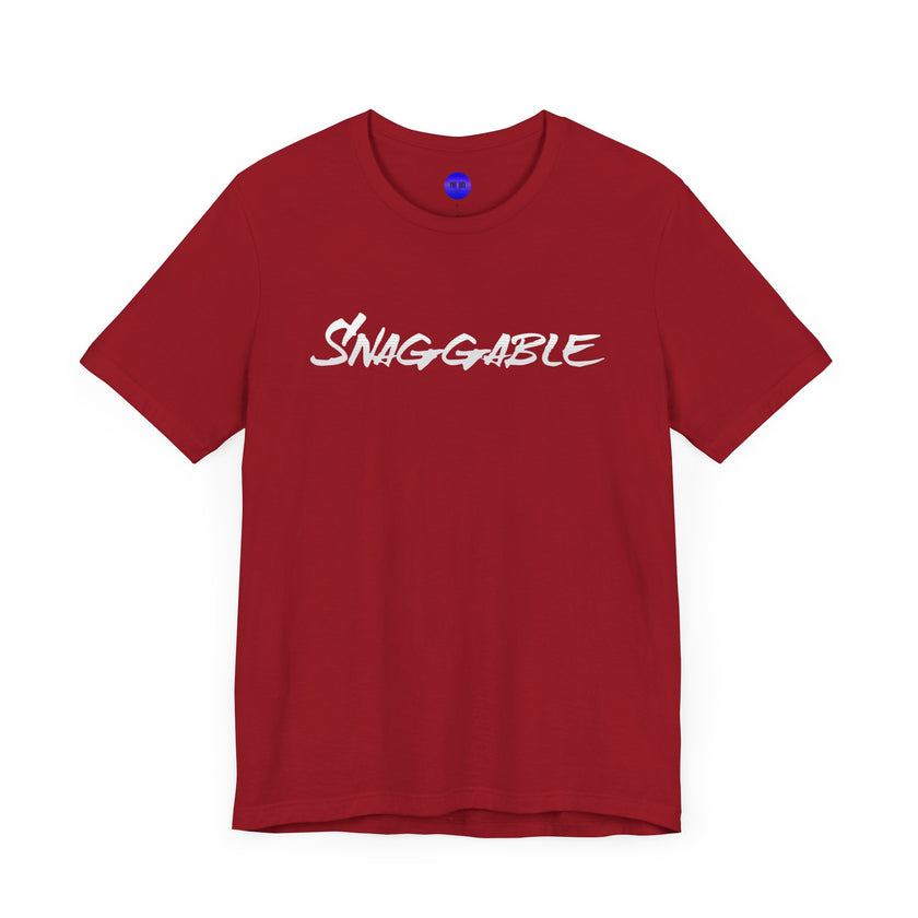 Snaggable, Rez Humor, Black, Asphalt, Pink or Red, Unisex Jersey Short Sleeve Tee