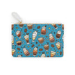 Coffee lovers Teal Mini Clutch Bag