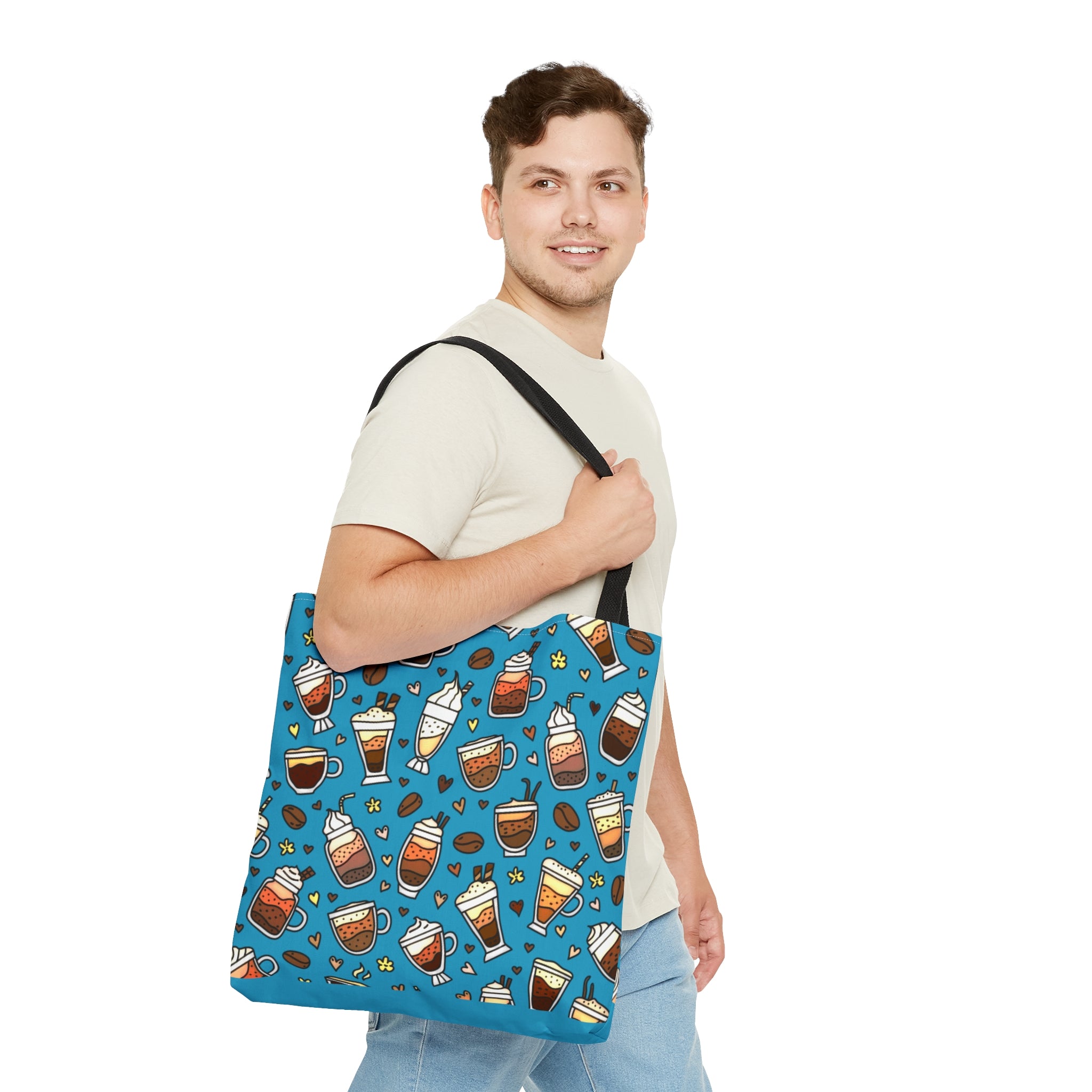 Coffee Lovers Teal Tote Bag