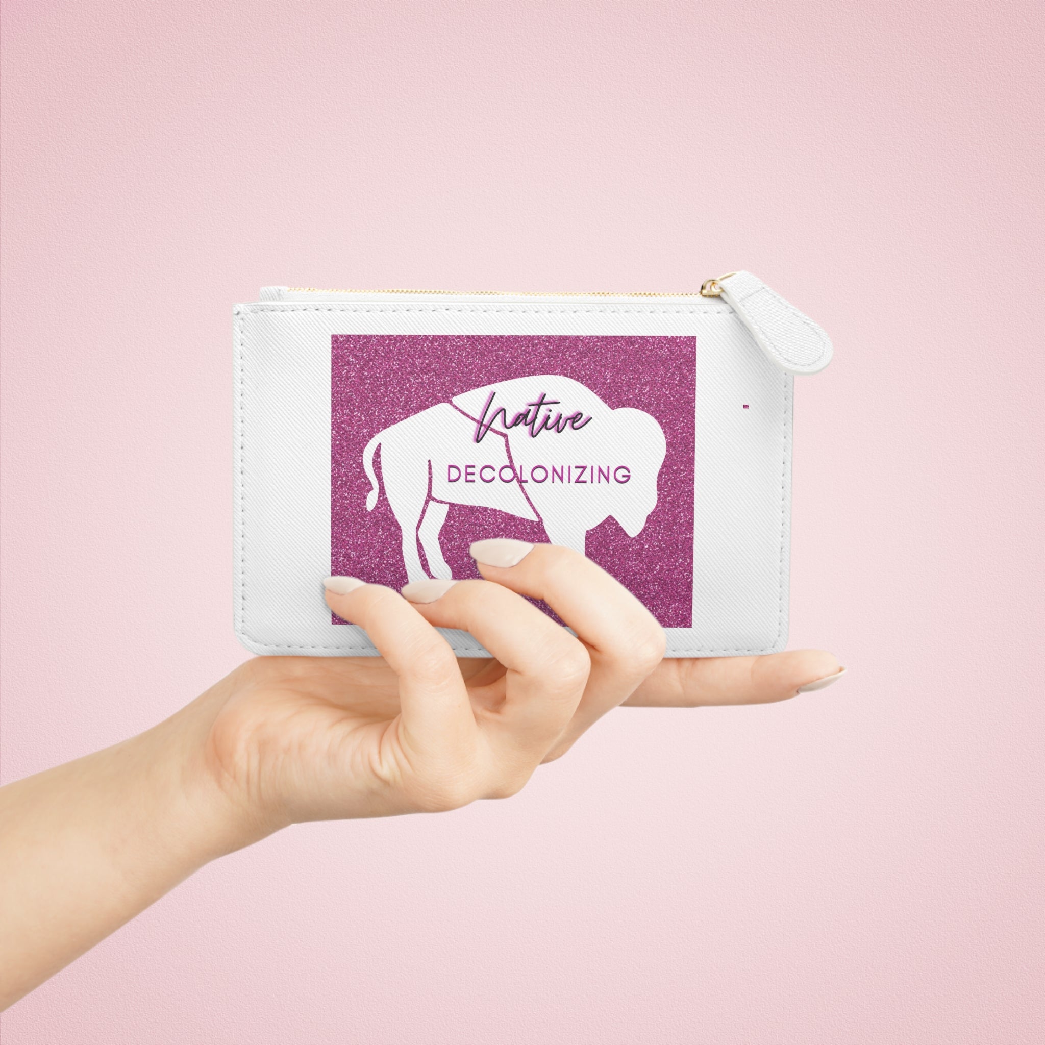 Native Decolonizing Magenta Mini Clutch Bag
