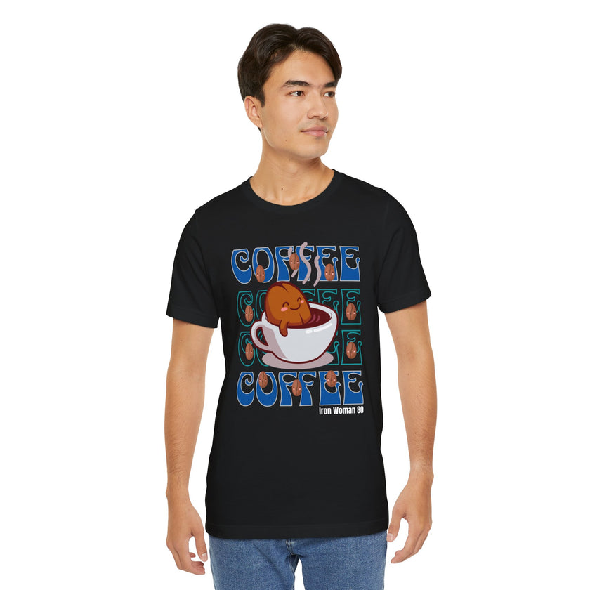 Coffee Cup Cutie Graphic, Coffee Unisex Jersey Short Sleeve Tshirt, Black or White