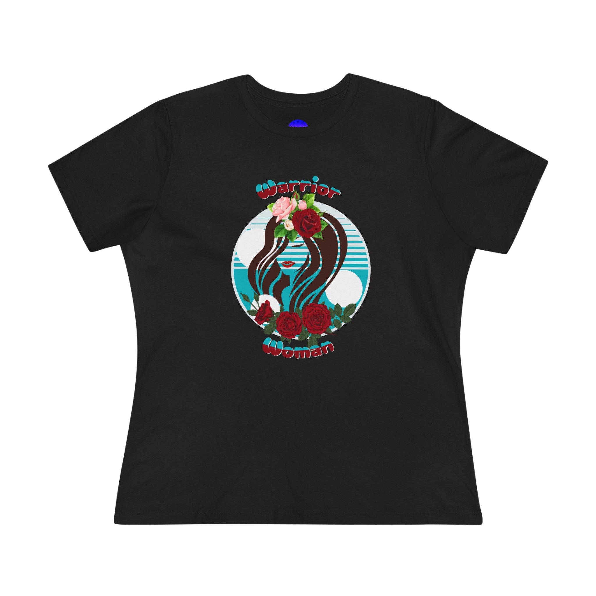 Warrior Woman, Graphic, Black, White or Pink, Women's Cotton Tee