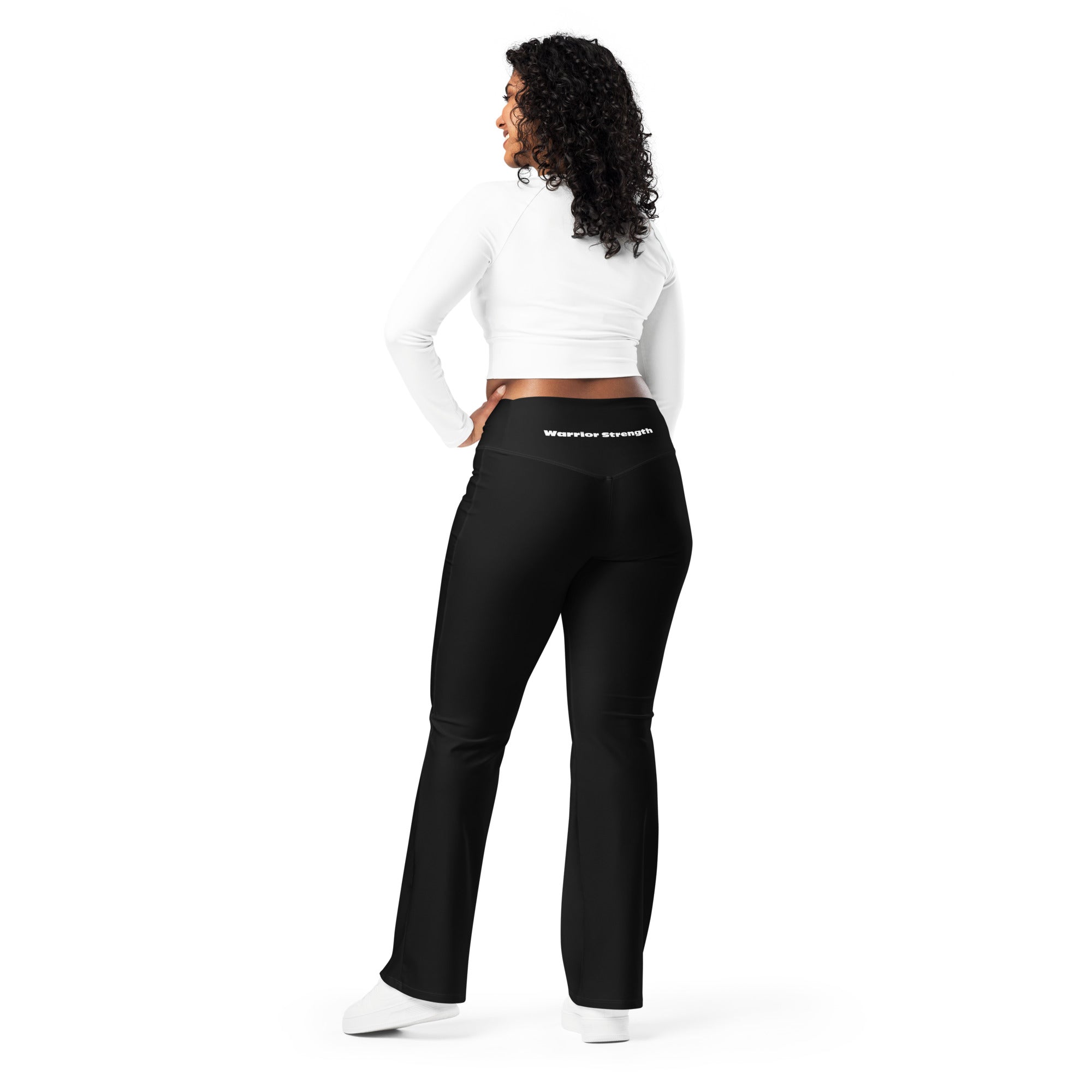Black, Warrior Strength, Native Rainbow Stars, Flare leggings