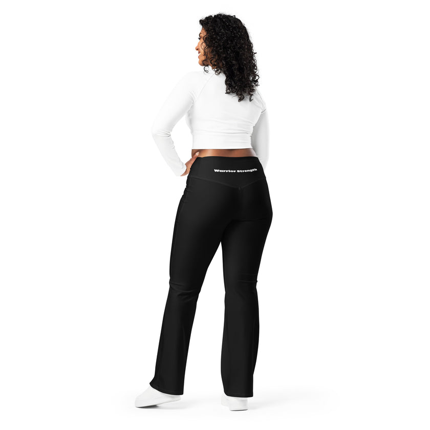 Black, Warrior Strength, Native Rainbow Stars, Flare leggings