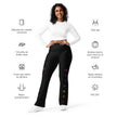 Black, Warrior Strength, Native Rainbow Stars, Flare leggings