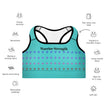 Warrior Strength, Native Rainbow Stars Turquoise Padded Sports Bra