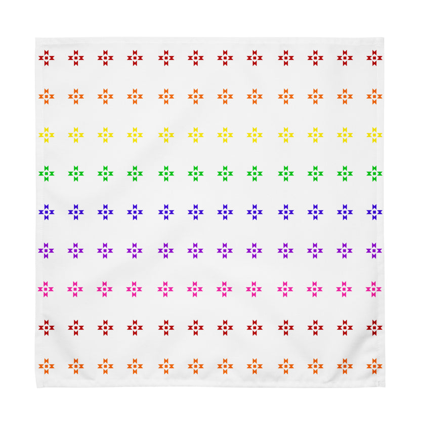 Rainbow Native Star Pattern, White Breakfast, Lunch, Dinner Cloth napkin set