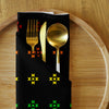 Rainbow Native Star Pattern, Black Breakfast, Lunch, Dinner Cloth napkin set