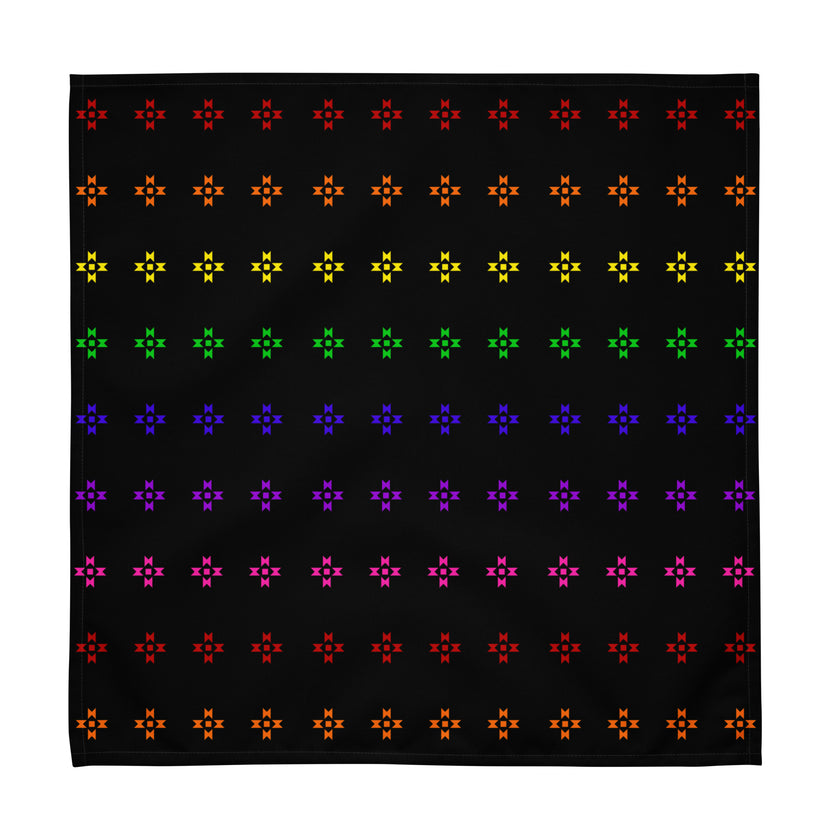 Rainbow Native Star Pattern, Black Breakfast, Lunch, Dinner Cloth napkin set