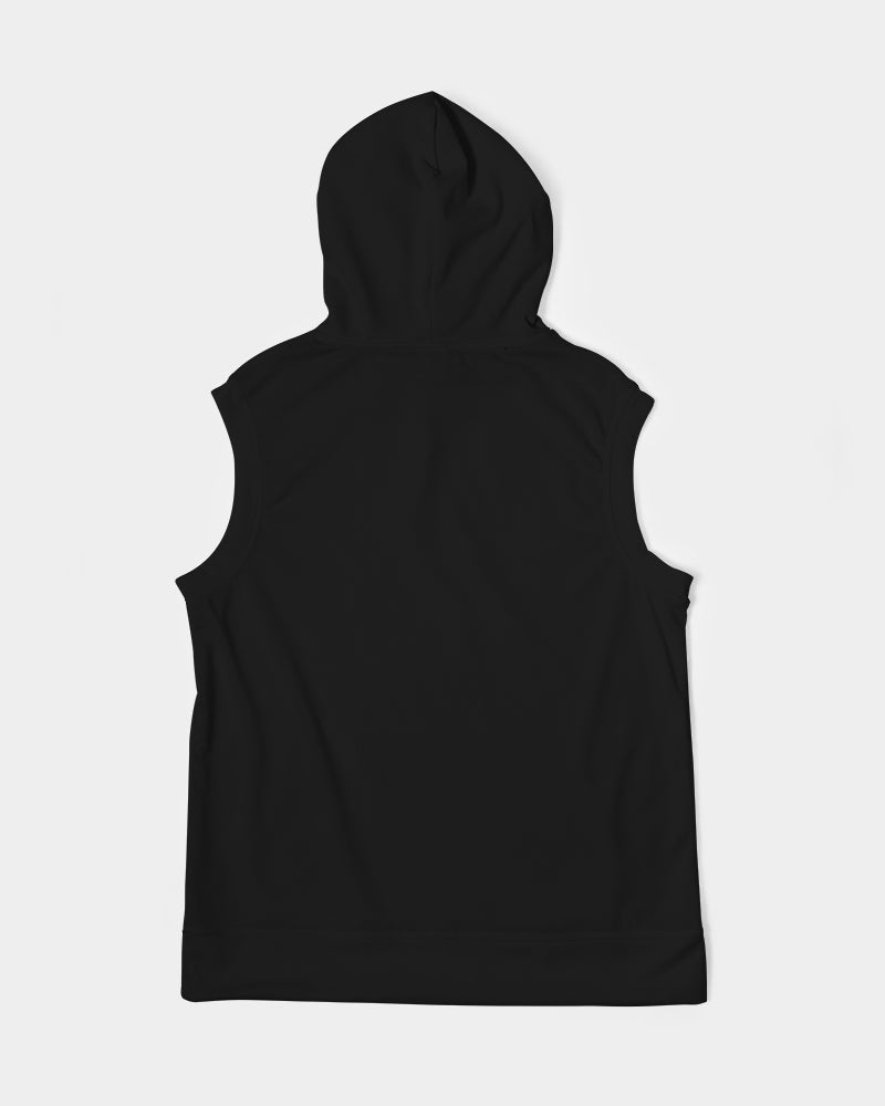 Boxing Champ, Cat Graphic, Black Men's Heavyweight, Sleeveless Hoodie