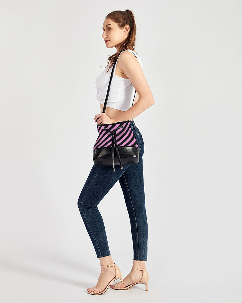 Black Mini Drawstring Bucket Bag