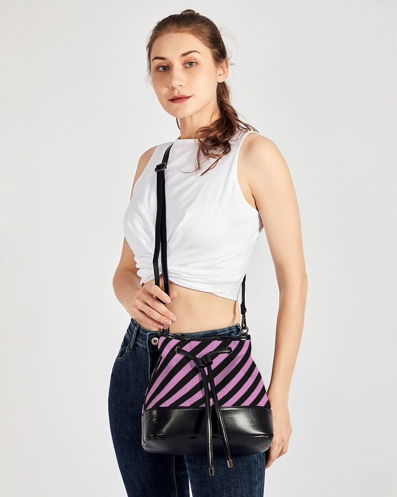Black Mini Drawstring Bucket Bag