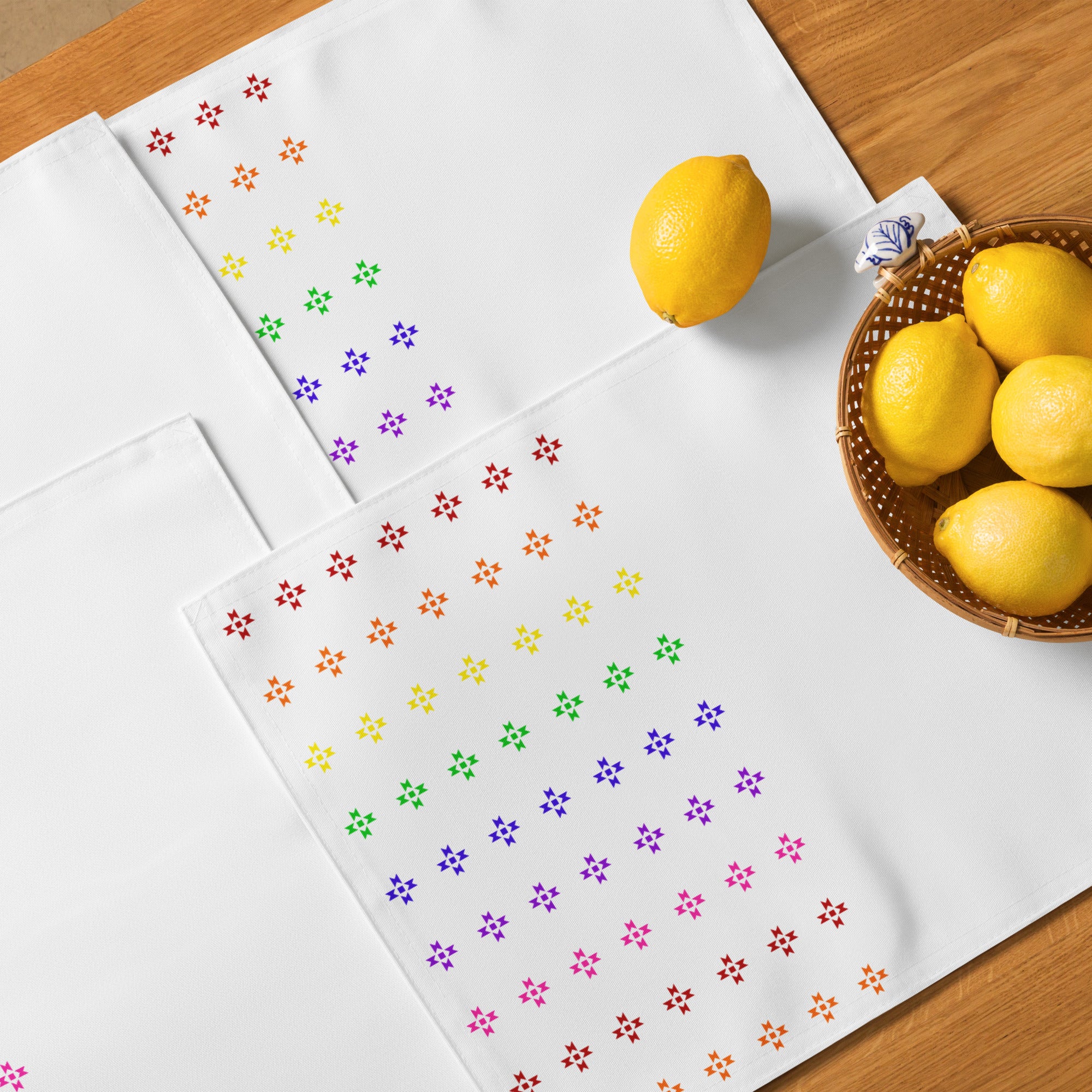 Rainbow Native Star Pattern, Breakfast, Lunch, Dinner Placemat Set