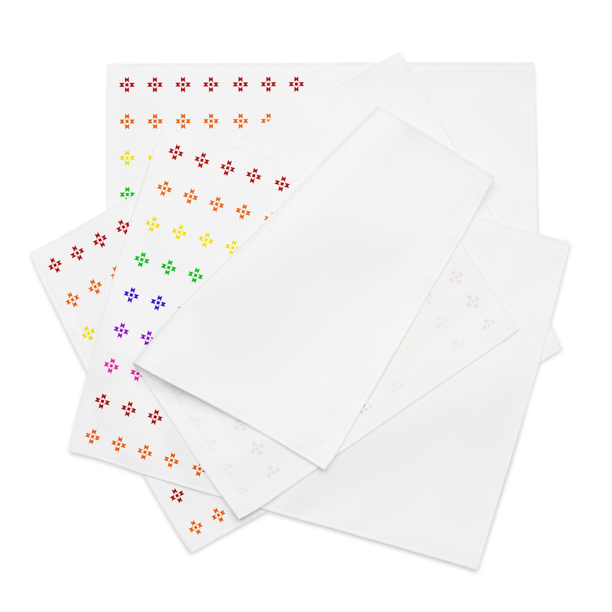 Rainbow Native Star Pattern, Breakfast, Lunch, Dinner Placemat Set