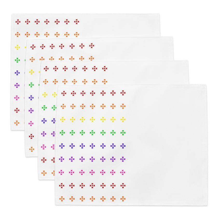 Rainbow Native Star Pattern, Breakfast, Lunch, Dinner Placemat Set