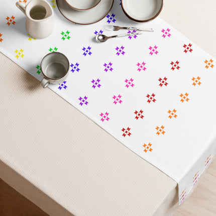 Rainbow Native Star Pattern, Breakfast, Lunch, Dinner Table runner