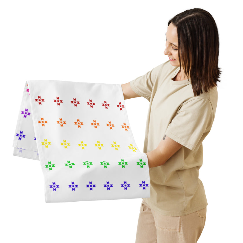 Rainbow Native Star Pattern, Breakfast, Lunch, Dinner Table runner