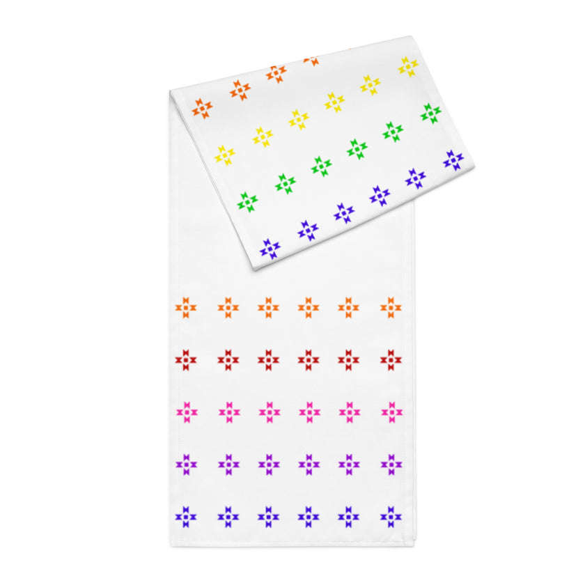 Rainbow Native Star Pattern, Breakfast, Lunch, Dinner Table runner