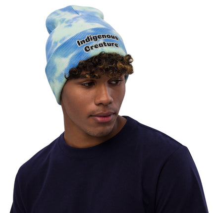 Native, Rez Humor Indigenous Creature Tie-dye beanie