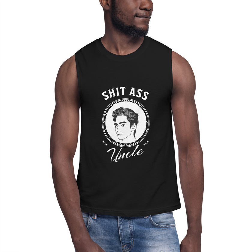 Shit Ass, Uncle, Black Muscle Shirt