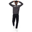 Charcoal and White Warrior Made Sweater, Unisex organic raglan sweatshirt