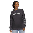 Charcoal and White Warrior Made Sweater, Unisex organic raglan sweatshirt