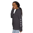 Charcoal and White Warrior Made Sweater, Unisex organic raglan sweatshirt