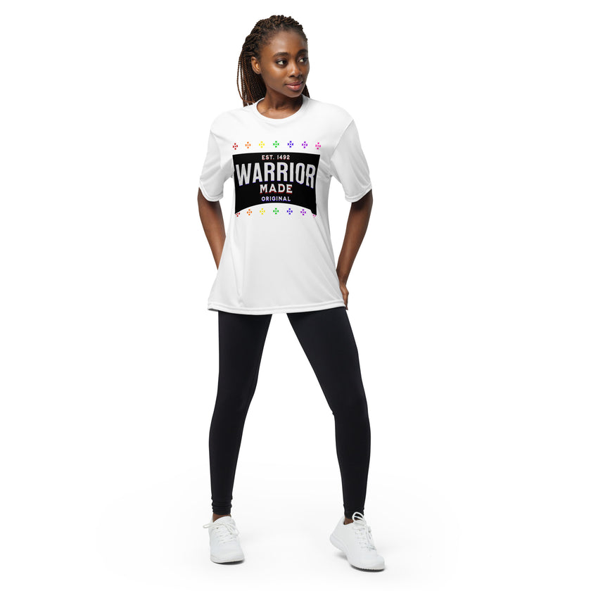 Warrior Made Est. 1492, Unisex performance crew neck t-shirt