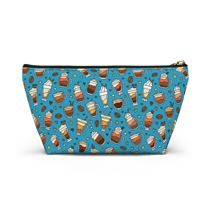 Coffee on Teal Accessory Pouch w T-bottom