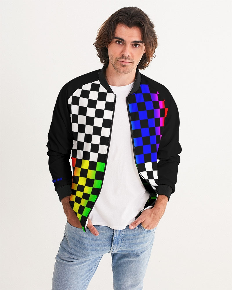 4 sided Checkered Men's Bomber Jacket