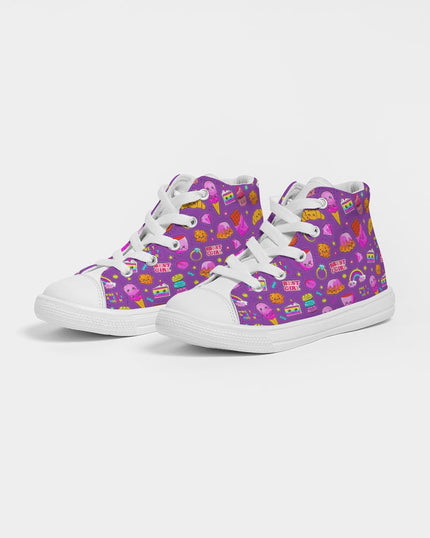 Purple Sweet Faces Girl's Kids Hightop Canvas Shoe