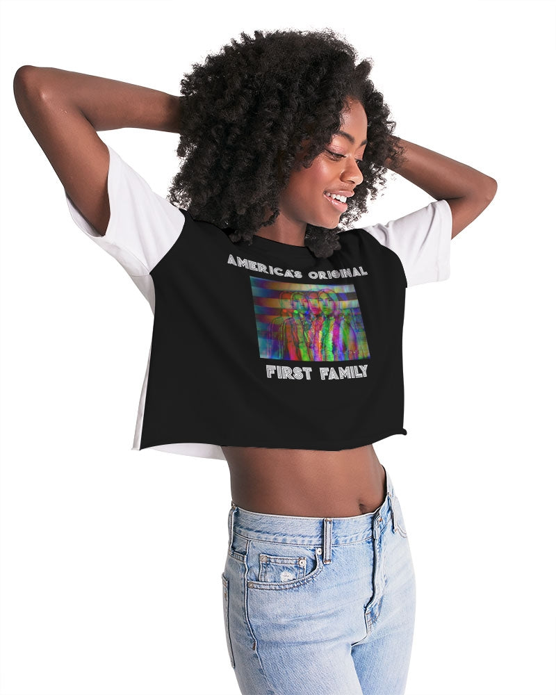 Black Women's Lounge Cropped Tee